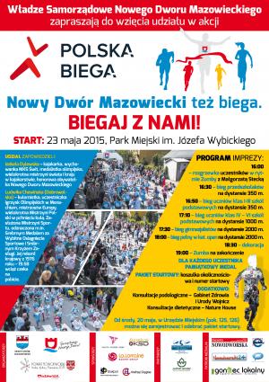 Plakat na akcję Polska Biega w Nowym Dworze Mazowieckim