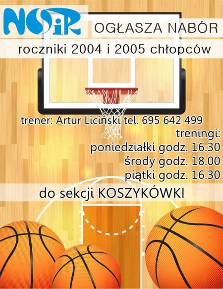 Treningi koszykówki chłopców z rocznika 2004 i 2005.