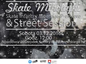 Operacja SkatePakt zaprasza 3.12.2016r. o godz. 12:00 do NOK-u Skate Mikołajki.