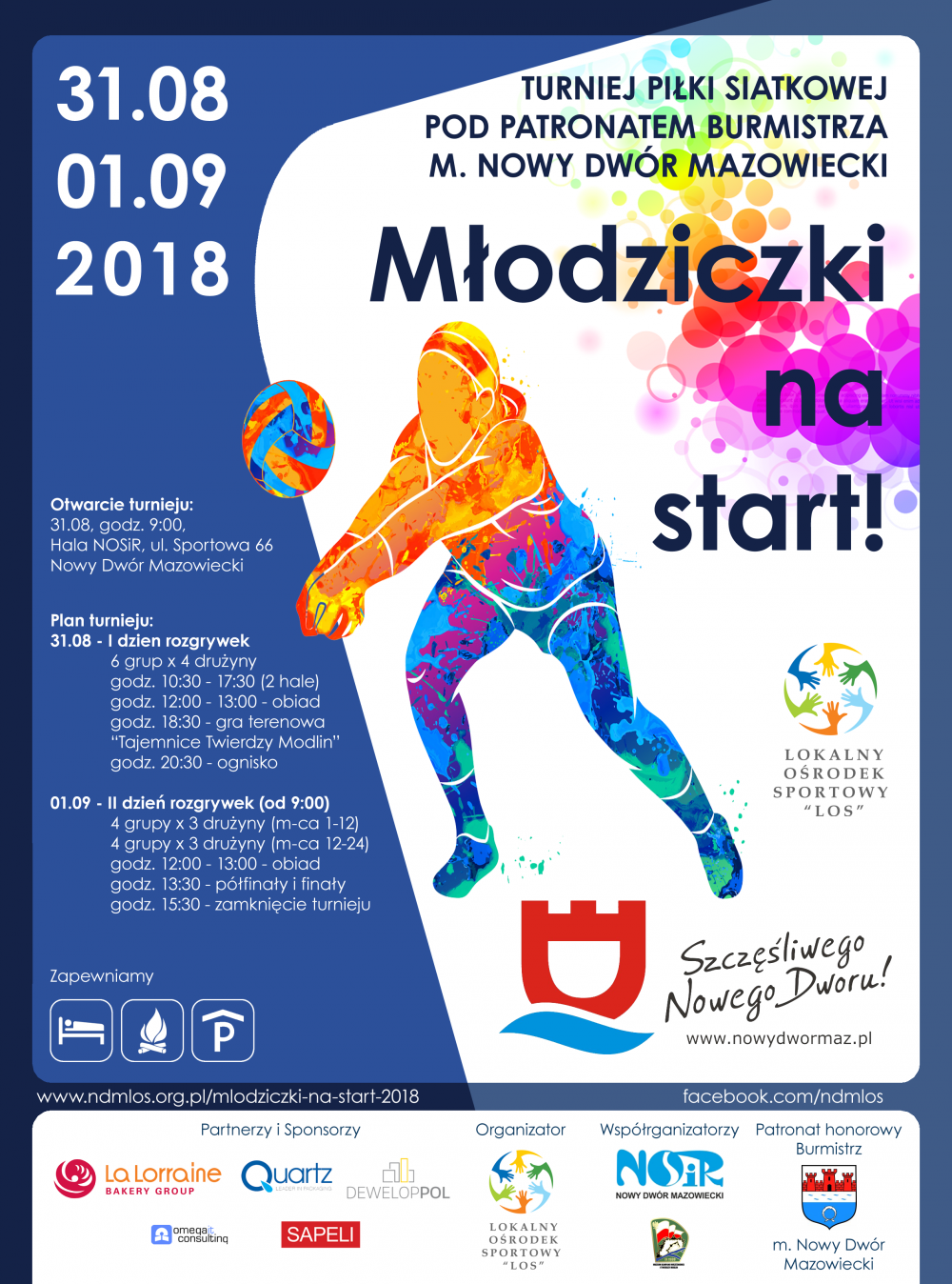 31.08-1.09.2018 r. zapraszamy do hali NOSiR na Turniej piłki siatkowej „Młodziczki na Start!” pod patronatem Burmistrza...