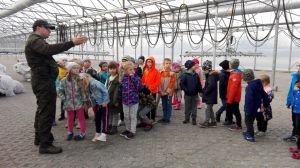 Dzieci z grup „Oa” i „Ob” ze Szkoły Podstawowej nr 1 na wycieczce w nadleśnictwie w Skierdach.