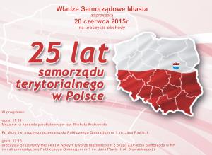 Plakat na 25 lecie samorządu terytorialnego w Polsce