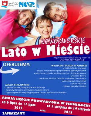 Plakat na Nowodworskie Lato w Mieście