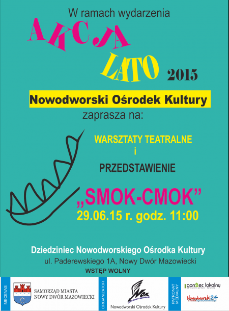 Plakat na przedstawienie "Smok Cmok"