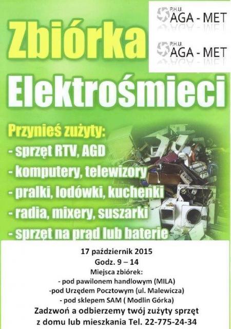 Eko Strażnicy i AGA-MET organizują kolejną zbiórkę elektroodpadów.