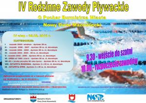 5.06.2016r. zapraszamy do pływalni NOSiR na IV Rodzinne Zawody Pływackie o Puchar Burmistrza Miasta.