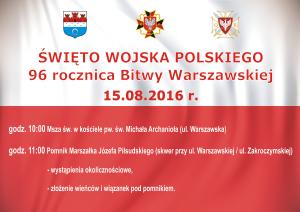 15.08.2016r. Święto Wojska Polskiego. 96 rocznica Bitwy Warszawskiej.
