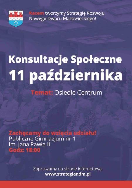 11.10.2016r. konsultacje społeczne dla dzielnicy Centrum.