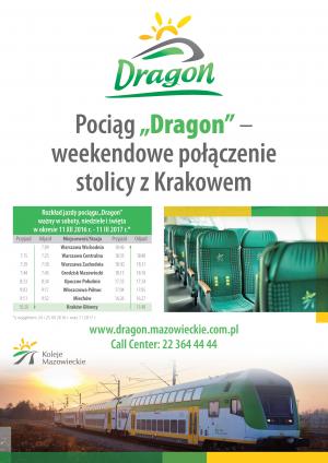 Pociąg „Dragon” - weekendowe połączenie stolicy z Krakowem.