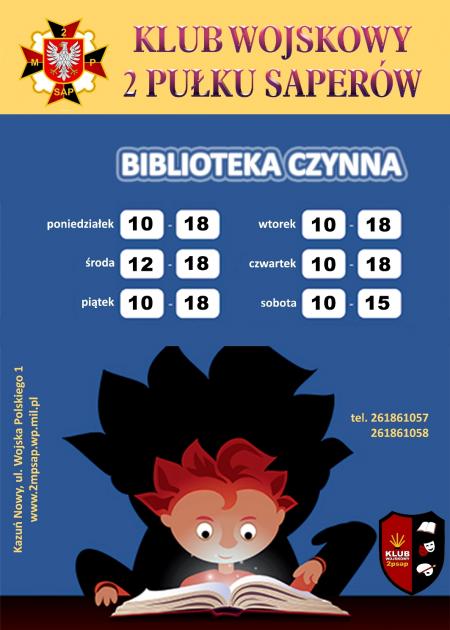 Biblioteka czynna.