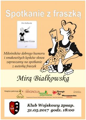 Dowódca 2. Mazowieckiego Pułku Saperów serdecznie zapraszam na spotkanie literackie z Panią Mirosławą Białkowską, które...