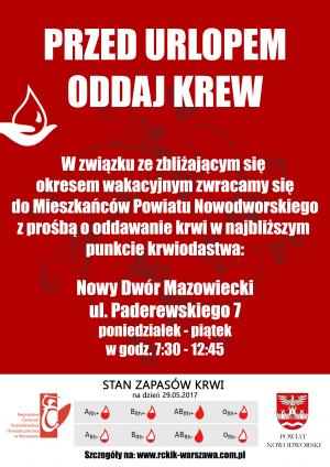 Przed urlopem oddaj krew.