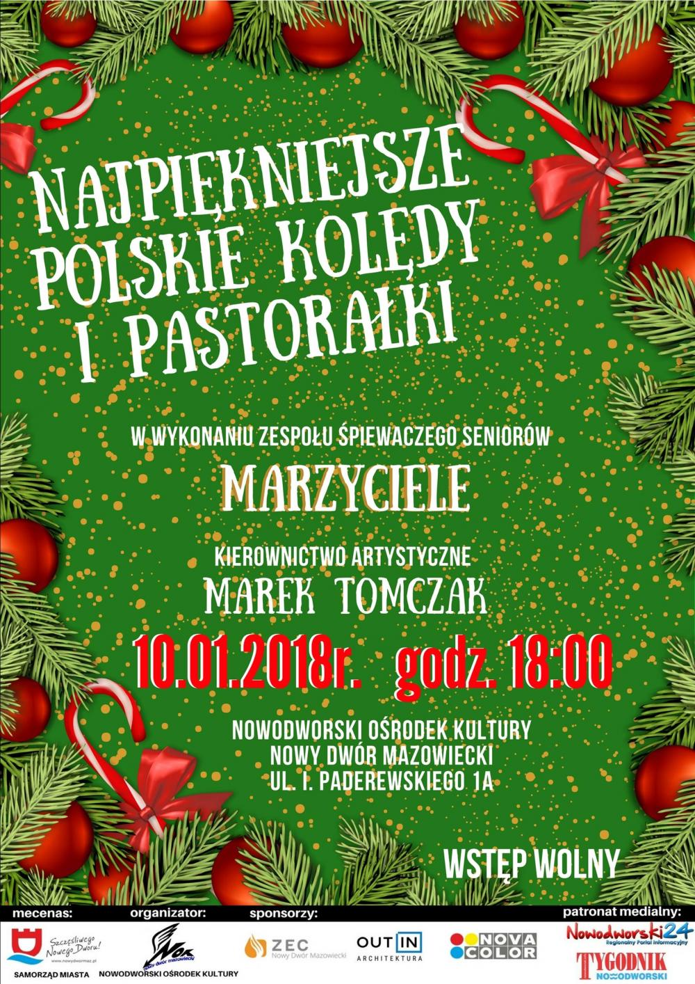 10.01.2018 r. o godz. 18:00 w NOK-u usłyszymy najpiękniejsze polskie kolędy i pastorałki w wykonaniu zespołu "Marzyciele".