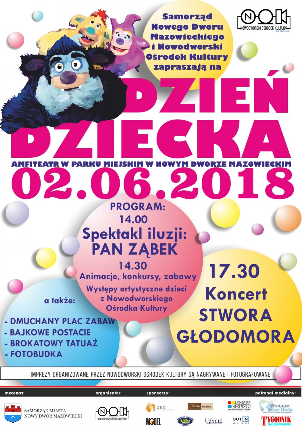 Samorząd Nowego Dworu Mazowieckiego i Nowodworski Ośrodek Kultury zapraszają dzieci 2.06.2018 r. o godz. 14:00 do Parku...