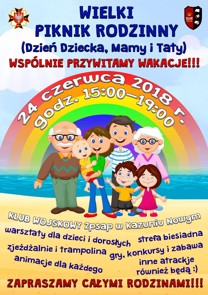 2. Mazowiecki Pułk Saperów zaprasza 24.06.2018r. w godz. 15:00-19:00 do Klubu Wojskowego 2MPS w Kazuniu Nowym na Wielki...