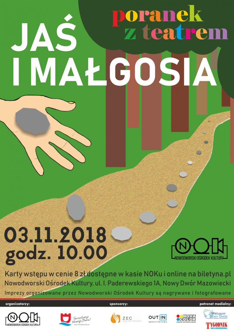 3.11.2018 r. o godz. 10:00 w zaprasza do Nowodworskiego Ośrodka Kultury na "Poranek z teatrem", podczas którego zobaczymy...