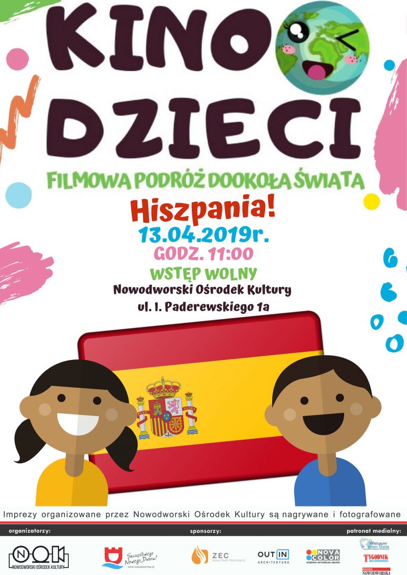 13.04.2019 r. o godz. 11:00 zapraszamy do Nowodworskiego Ośrodka Kultury na "Kino Dzieci. Filmowa podróż dookoła świata -...