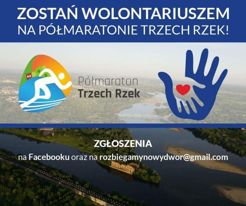 Zostań wolontariuszem podczas II Półmaratonu Trzech Rzek.