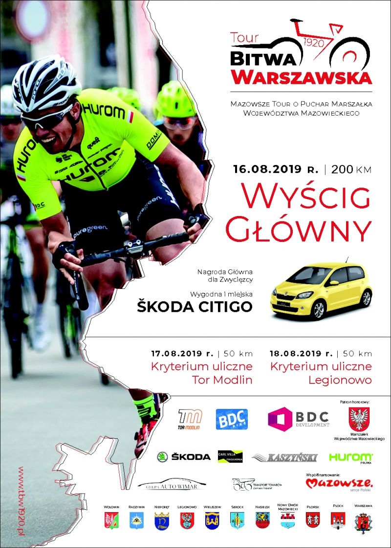 16-18.08.2019 r. odbędzie się wyścig kolarski Mazowsze...