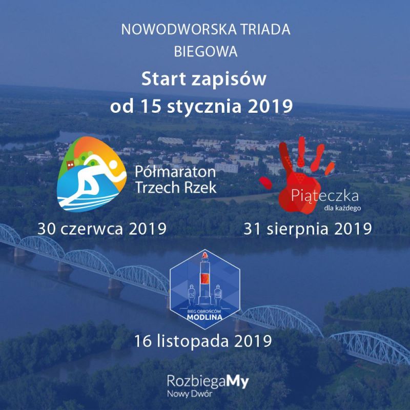 15.01.2019 r. ruszają zapisy na Nowodworską Triadę Biegową.