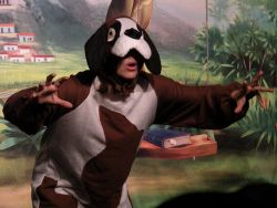 Przedstawienie „Przygody Kuleczki, czyli o wielkiej sile marzeń” w wykonaniu aktorów Teatru Ptasie Melodie.