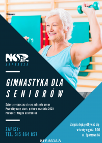 Nowodworski Ośrodek Sportu i Rekreacji zaprasa na gimnastykę dla seniorów.