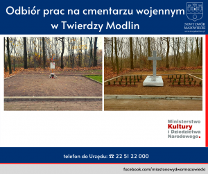 Odbiór prac na cmentarzu wojennym w Twierdzy Modlin.