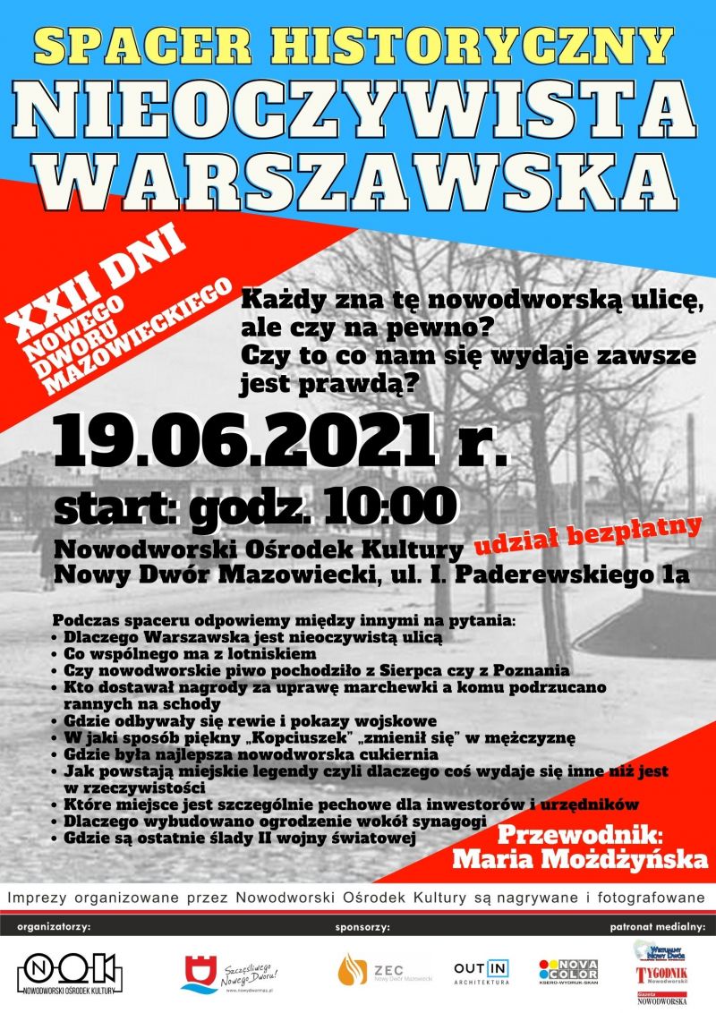 19.06.2021 r. o godz. 10:00 odbędzie się spacer...