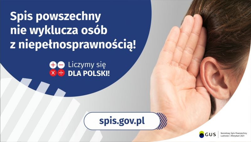 Spis powszechny nie wyklucza osób z niepełnosprawnością!