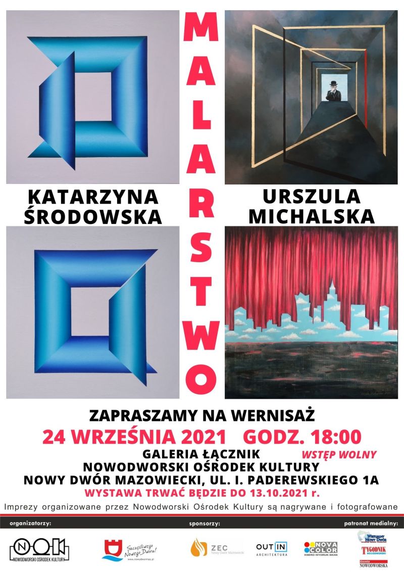 Wernisaż malarstwa, Plakat informacyjny, kompozycja prac...