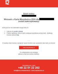 Na górze czerwony pasek z logo promocyjnym miasta nowy Dwór mazowiecki. Poniżej - Wniosek o Karta Mieszkańca 2024 dla...