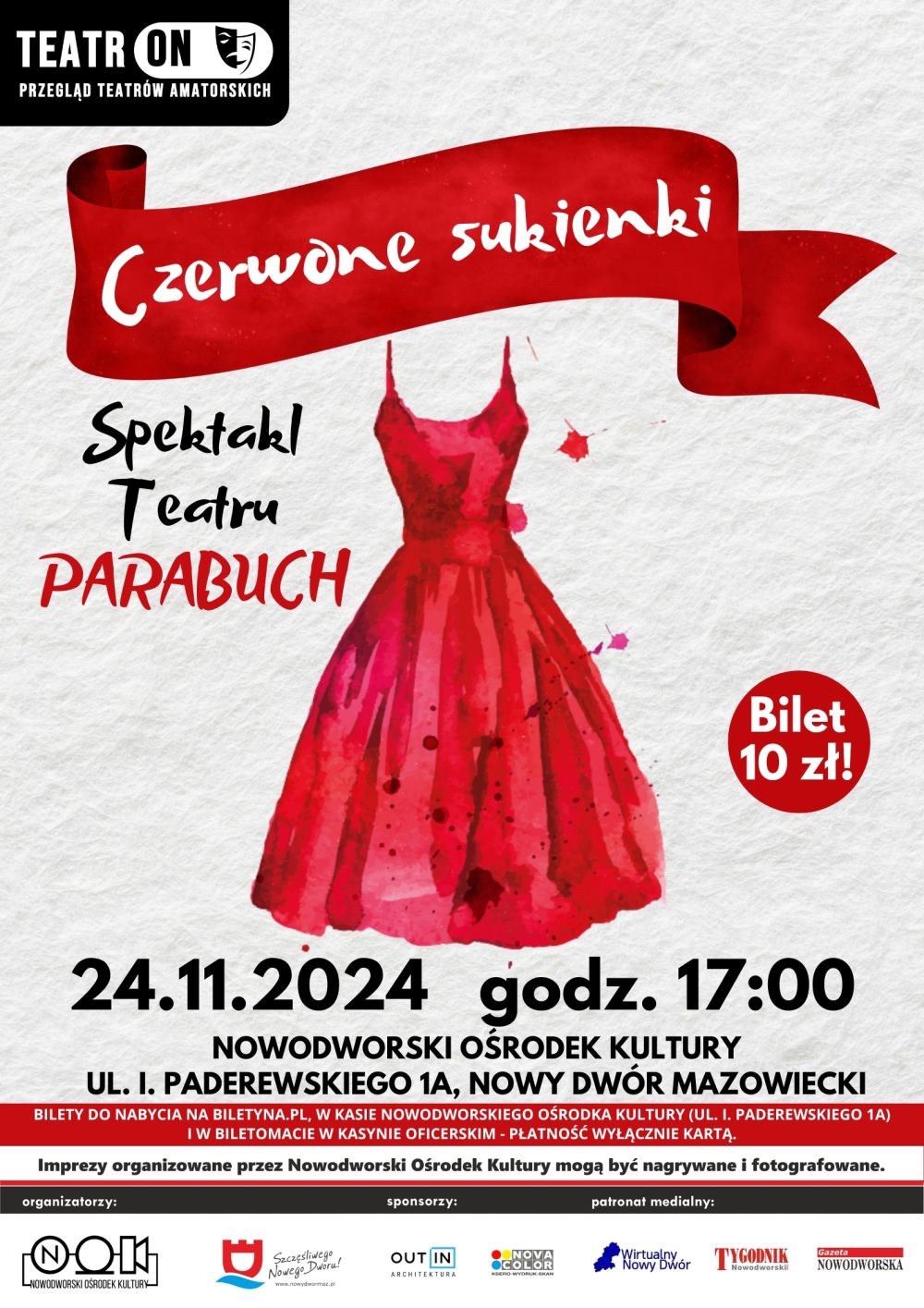 Czerwona sukienka z ramiączkami.
