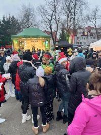 Kilkadziesiąt osób na placu przed sceną.