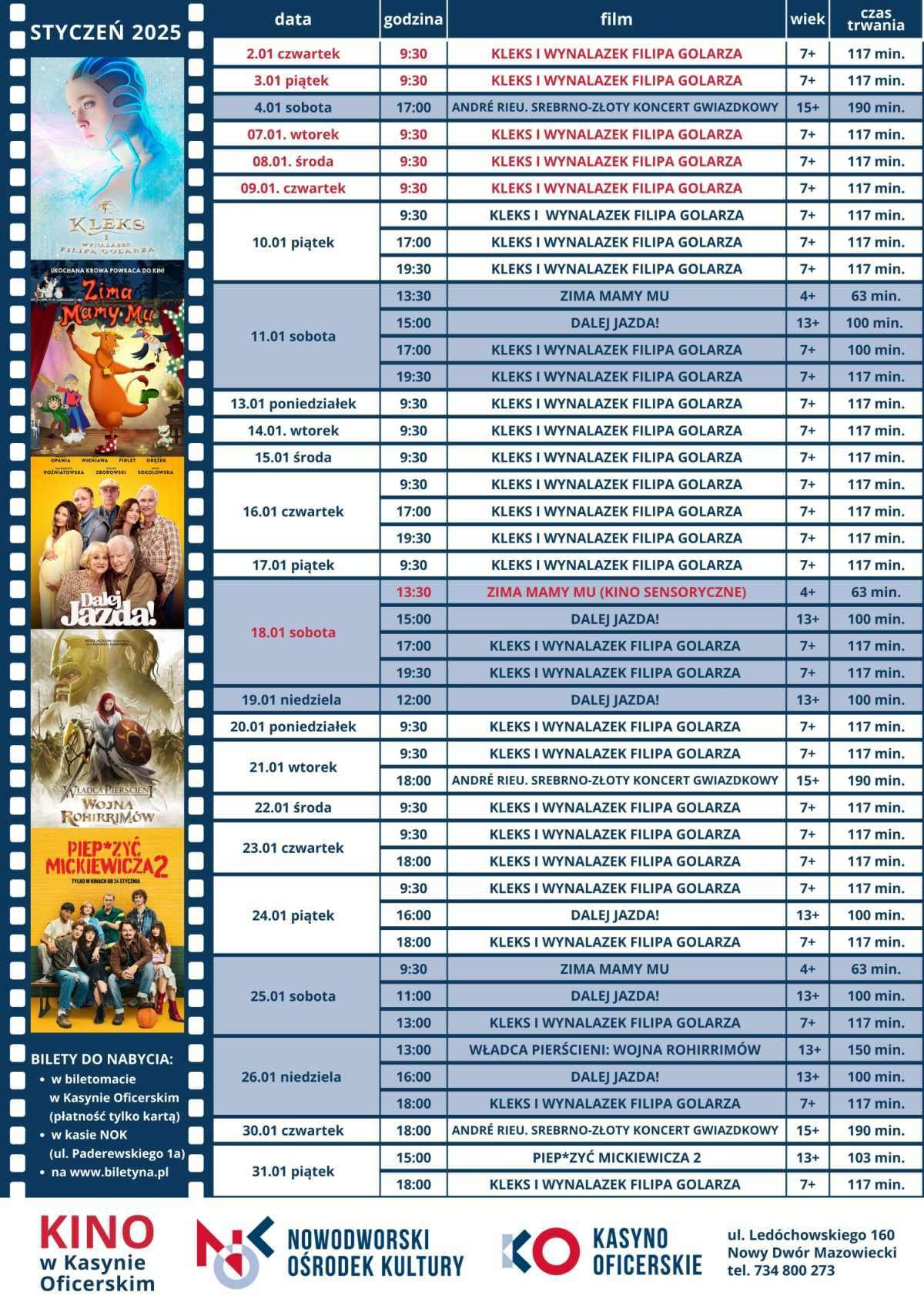 Pięć zdjęć z pięciu różnych filmów.