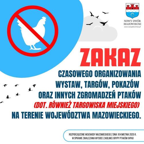 Biała kura w czerwonym okręgu z przekreśleniem.