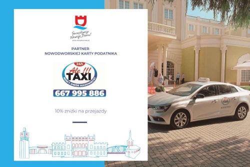Jasno szary samochód osobowy z napisem Ale Taxi 24h.