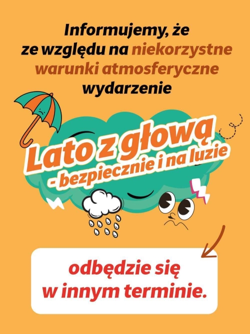 Deszczowa chmurka, parasol i piorunek burzowy.