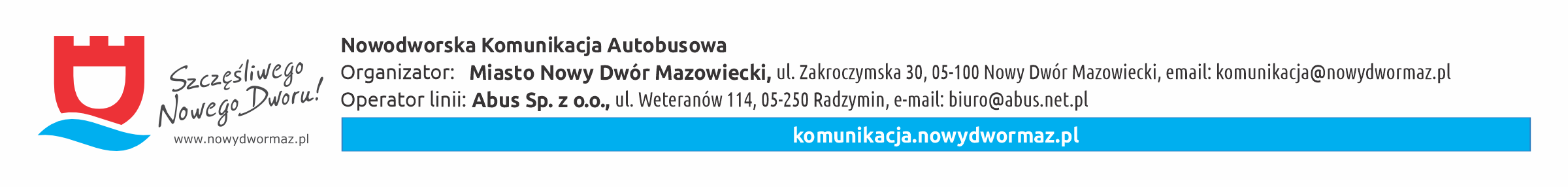 Belka z  danymi kontaktowymi