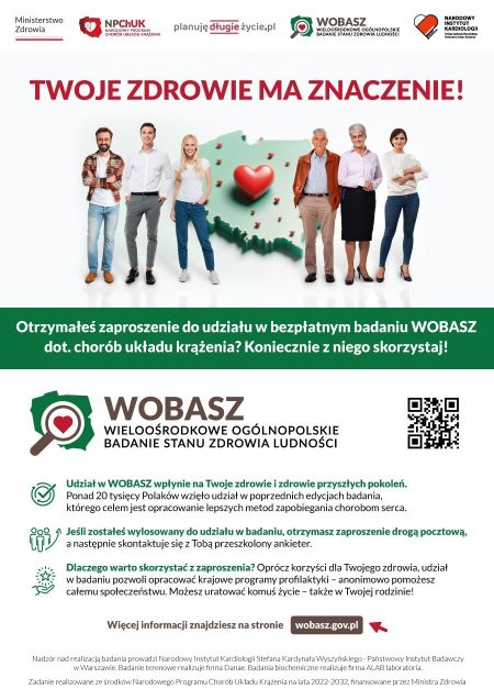 logotypy, uśmiechnięte osoby na tle kształtu Polski, treść informacji
