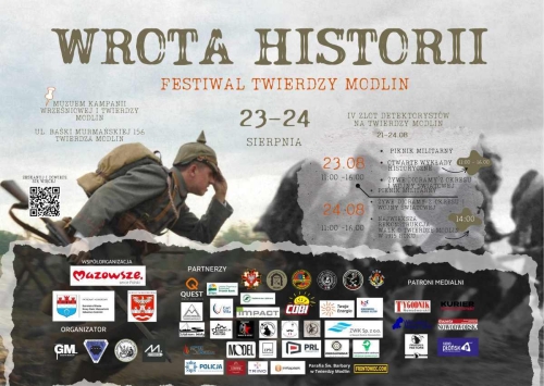Graficzna informacja treści, mężczyźni w mundurach wojskowych, w stopce logotypy organizatorów, partnerów.