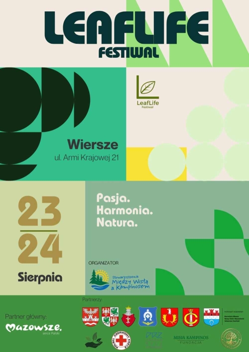 Graficzna informacja treści, różnokolorowe kwadraty, w stopce logotypy partnerów i organizatora.