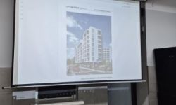 wysuwany ekran, prezentacja budynku