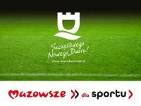 boisko z zieloną trawą oraz logotypy