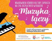 fortepian, plakat promujący wydarzenie,