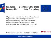 flaga unii europejskiej, logotyp funduszy europejskich oraz pośrodku napisy