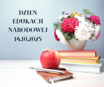 Napis, kwiaty, jabłko