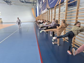 sale gimnastyczne w szkołach, ćwiczące dzieci, instruktorzy