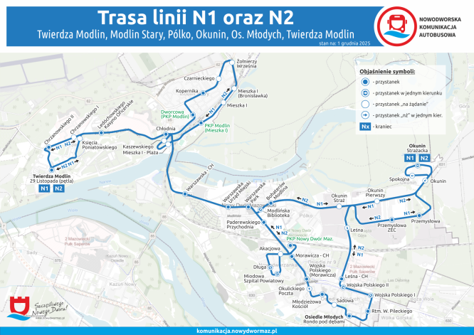 Trasa linii N2 ważna od 01.12.2025 r.
