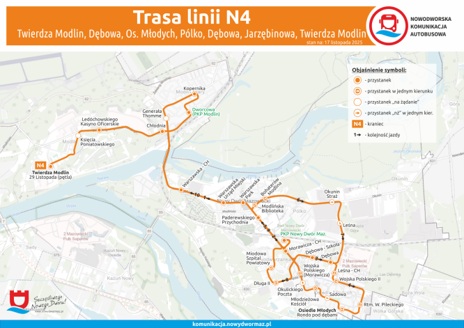Trasa linii N4 ważna od 01.12.2025 r.