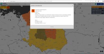 mapa Polski z ostrzeżeniami
